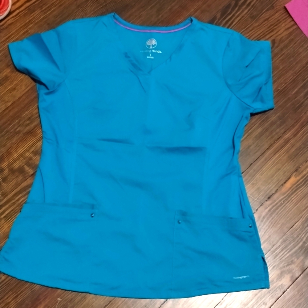 Healing hands yoga large scrub top